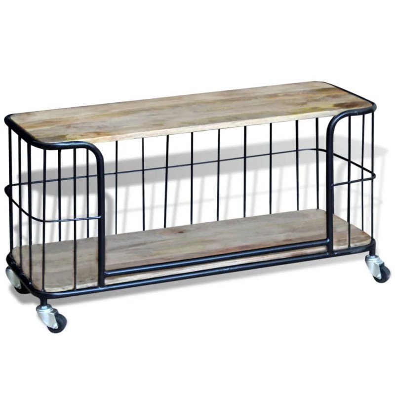 VidaXL TV stolík z masívneho mangového dreva, 100x40x45 cm