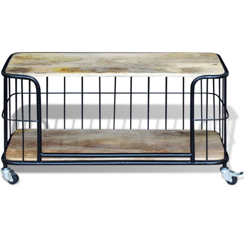 VidaXL TV stolík z masívneho mangového dreva, 100x40x45 cm