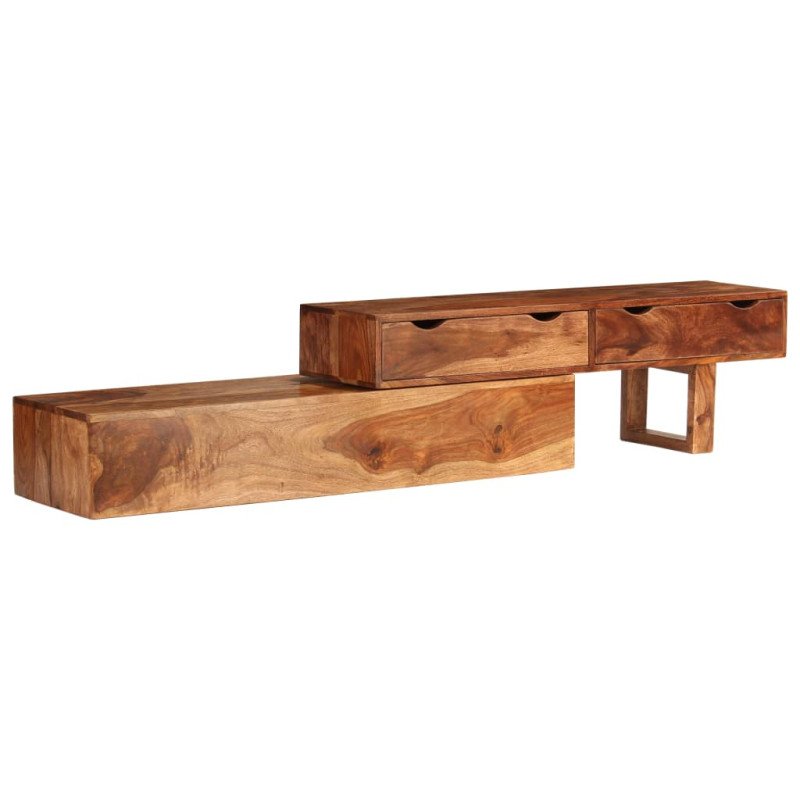 vidaXL TV stolík, hnedý 200x30x35 cm, drevený masív sheesham