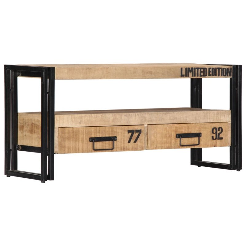 vidaXL TV skrinka 100x30x45 cm, mangový masív
