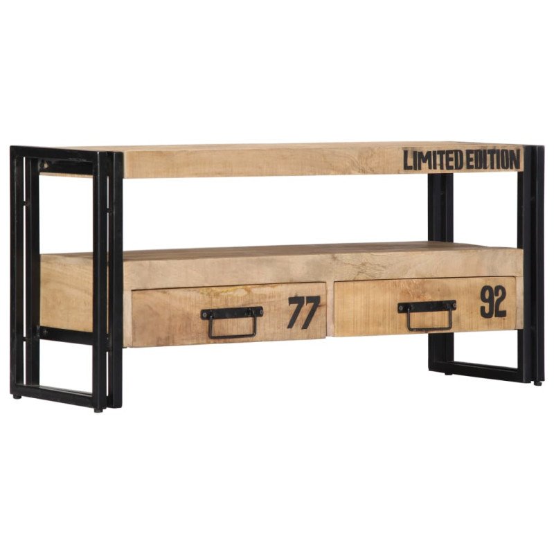 vidaXL TV skrinka 100x30x45 cm, mangový masív