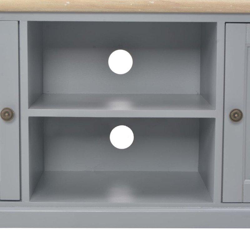 vidaXL TV stolík sivý 120x30x40 cm drevený