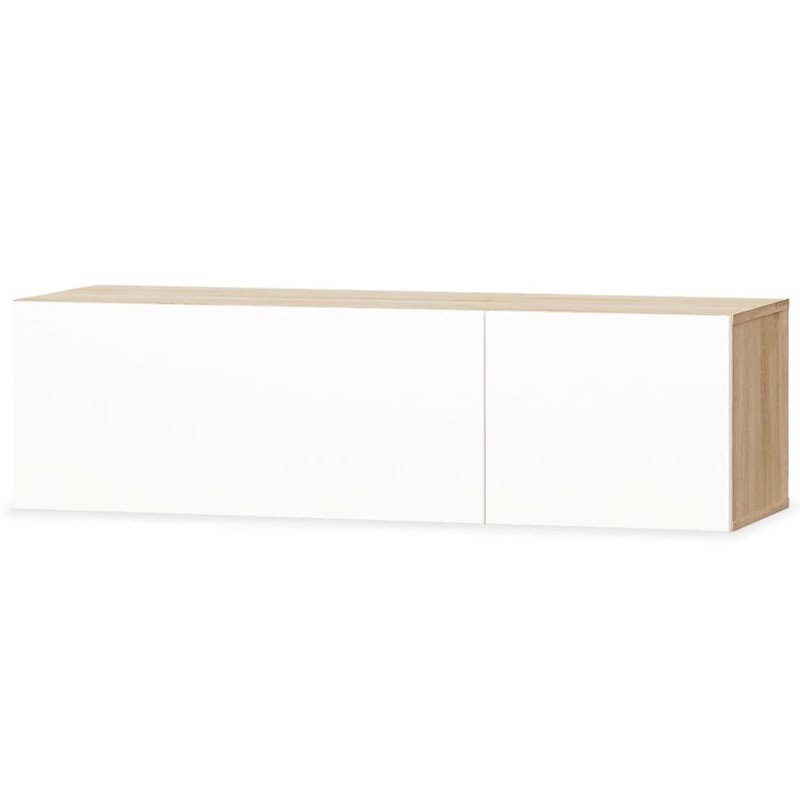 vidaXL TV stolíky, 2 ks, drevotrieska, 120x40x34 cm, vysoký lesk, bielo- dubové