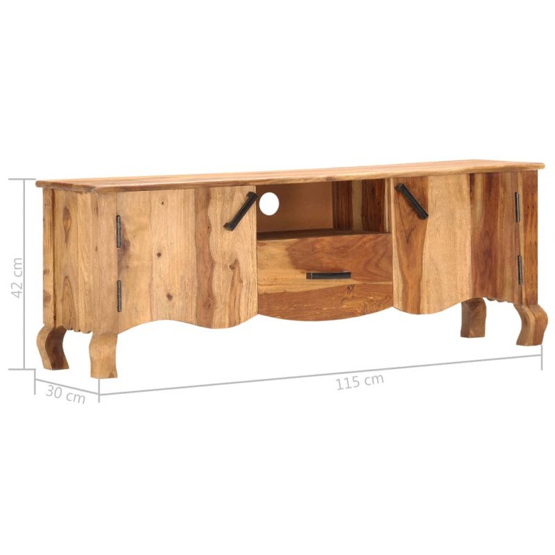 vidaXL TV skrinka 115x30x42 cm masívne sheeshamové drevo