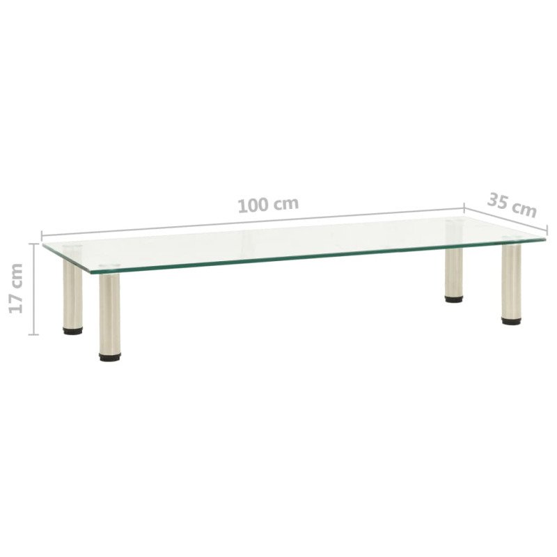 vidaXL TV stolík, priehľadný 100x35x17 cm, tvrdené sklo vidaXL TV stolík, priehľadný 100x35x17 cm, tvrdené sklo