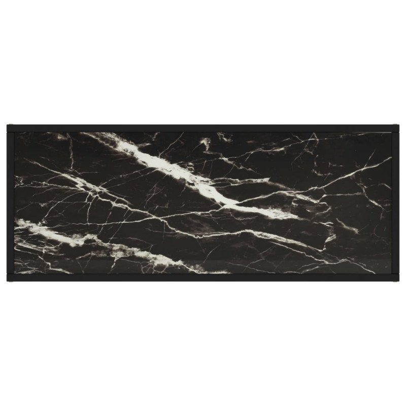 vidaXL TV skrinka čierna s čiernym mramorovým sklom 100x40x40 cm