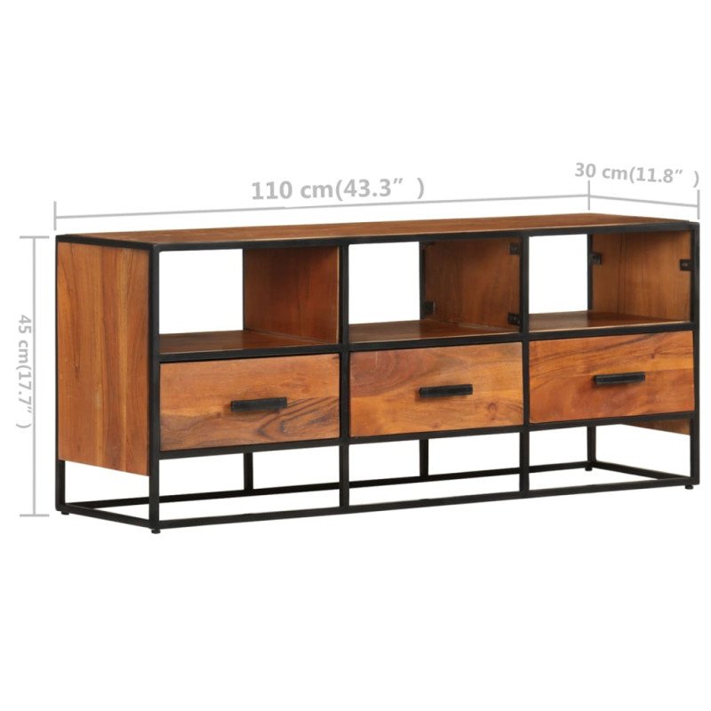 vidaXL TV skrinka 110x30x45 cm akáciový masív