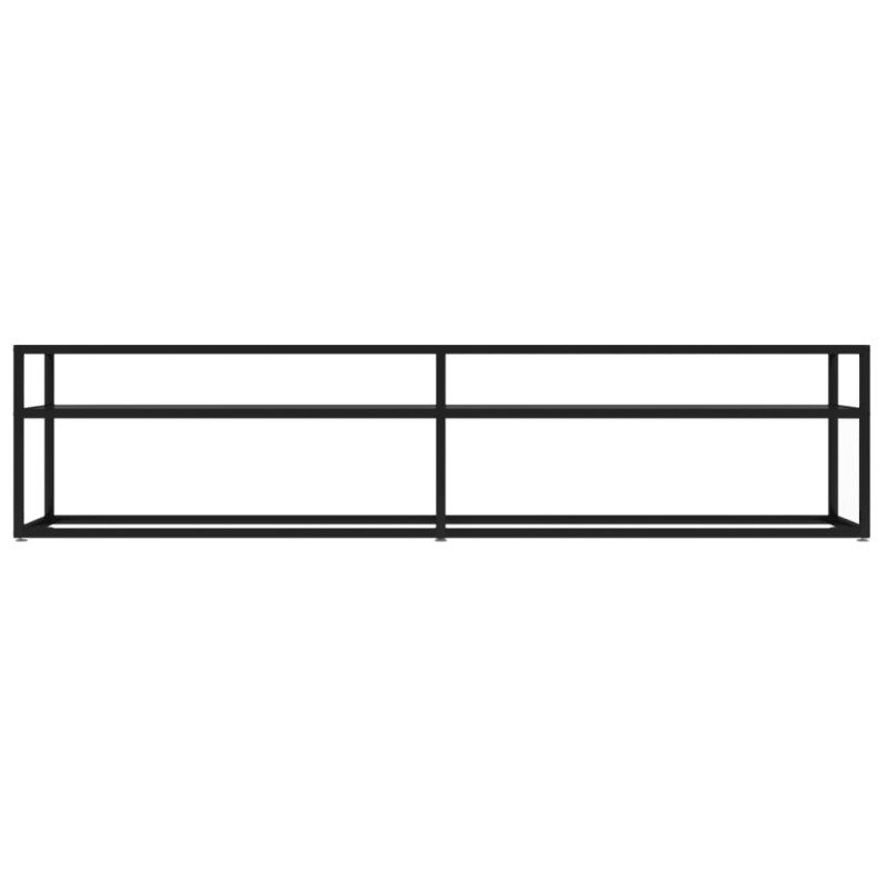vidaXL TV skrinka, čierna 180x40x40,5 cm, tvrdené sklo