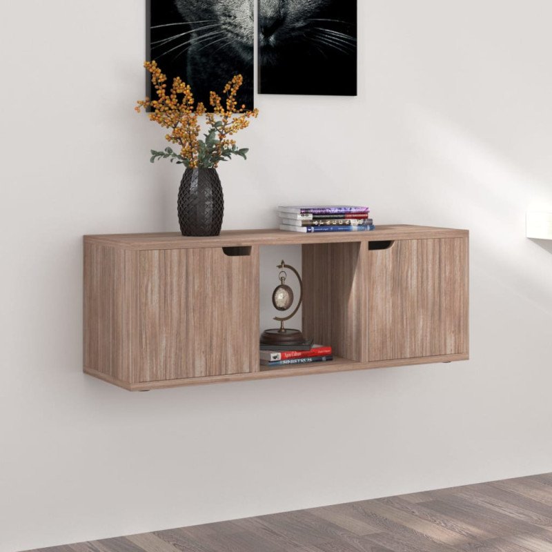 vidaXL TV skrinka sivý dub sonoma 88,5x27,5x30,5 cm drevotrieska