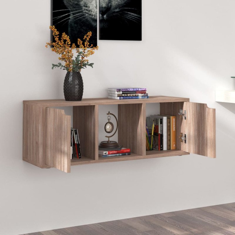 vidaXL TV skrinka sivý dub sonoma 88,5x27,5x30,5 cm drevotrieska