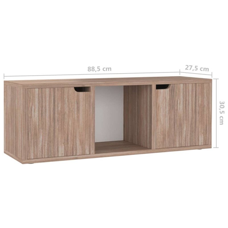 vidaXL TV skrinka sivý dub sonoma 88,5x27,5x30,5 cm drevotrieska