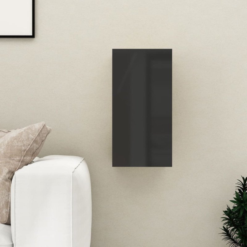 vidaXL TV skrinka, lesklá čierna 30,5x30x60 cm, kompozitné drevo