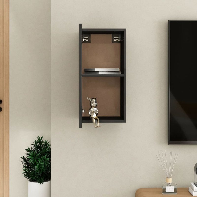 vidaXL TV skrinka, lesklá čierna 30,5x30x60 cm, kompozitné drevo