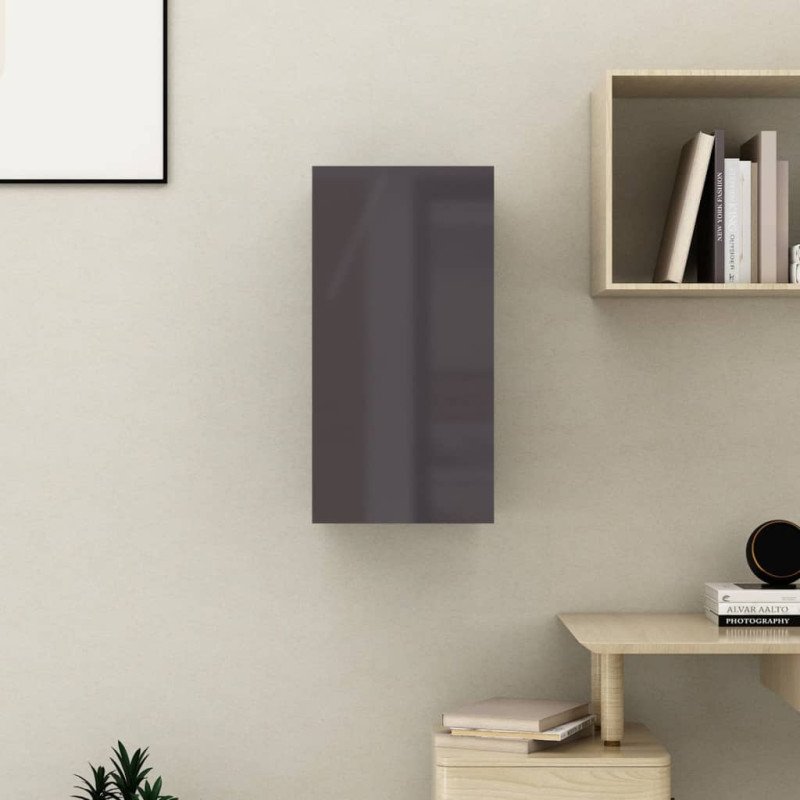 vidaXL TV skrinka, lesklá sivá 30,5x30x60 cm, kompozitné drevo vidaXL TV skrinka, lesklá sivá 30,5x30x60 cm, kompozitné drevo