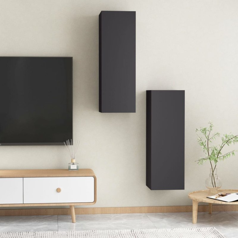 vidaXL TV skrinky 2 ks, sivé 30,5x30x90 cm, kompozitné drevo
