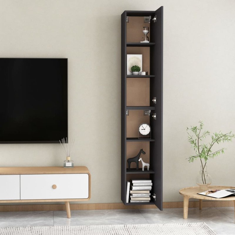 vidaXL TV skrinky 2 ks, sivé 30,5x30x90 cm, kompozitné drevo