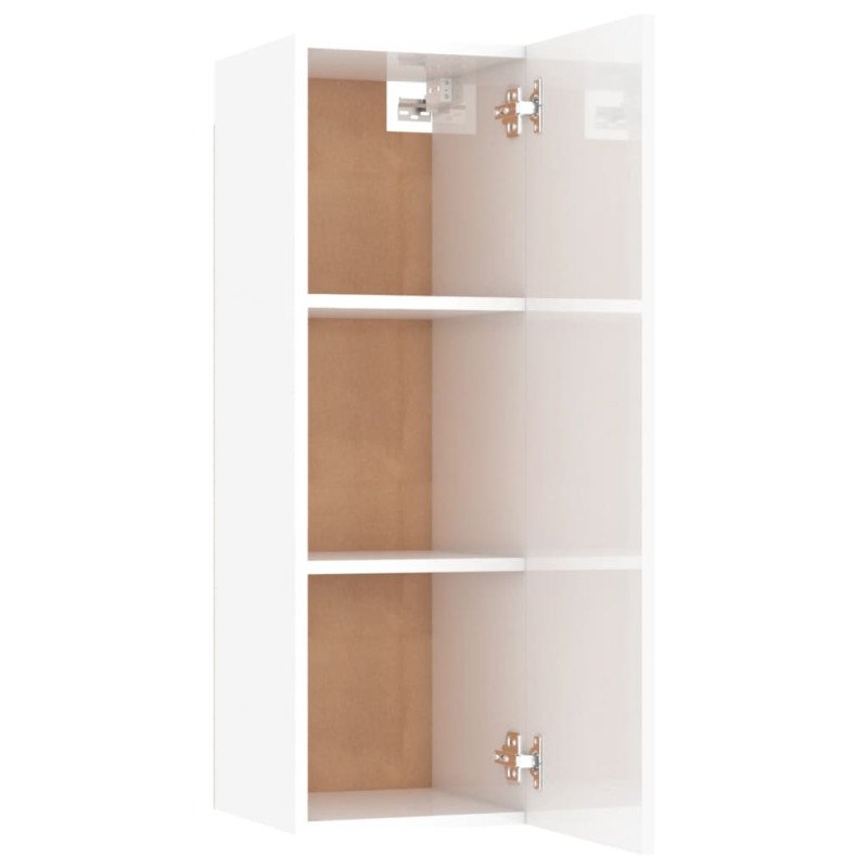 vidaXL TV skrinka, lesklá biela 30,5x30x90 cm, kompozitné drevo