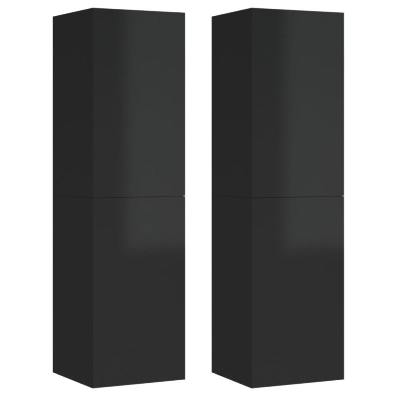vidaXL TV skrinky 2 ks, lesklé čierne 30,5x30x110 cm, kompozitné drevo