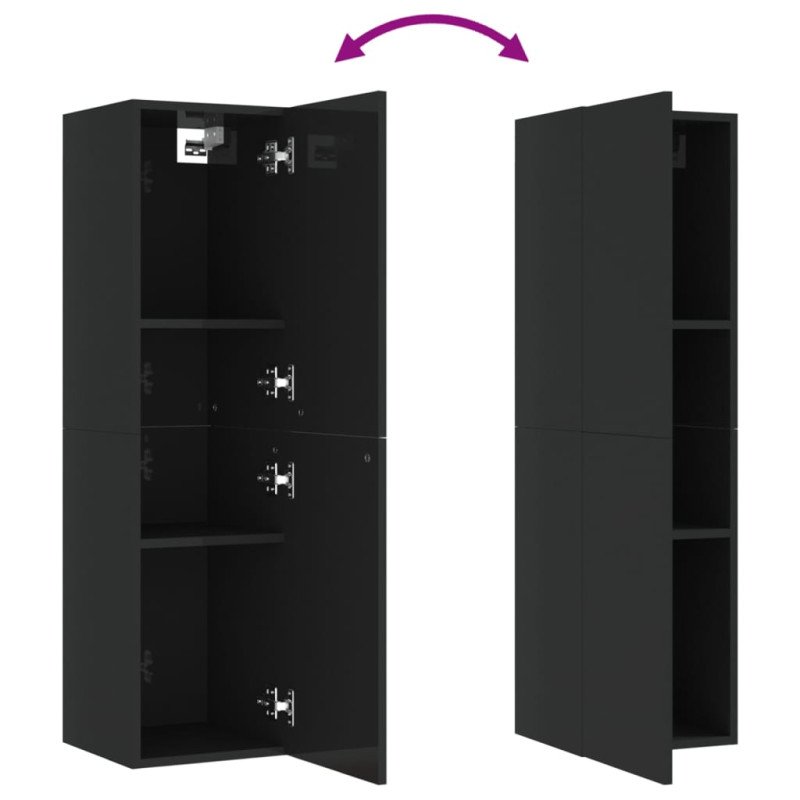 vidaXL TV skrinky 2 ks, lesklé čierne 30,5x30x110 cm, kompozitné drevo