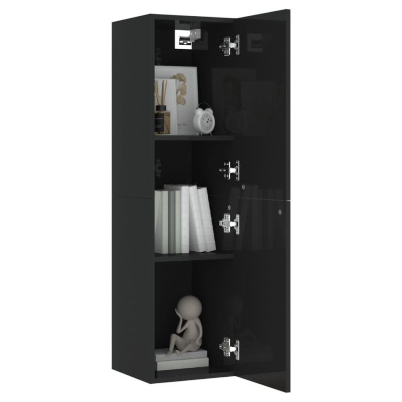 vidaXL TV skrinky 2 ks, lesklé čierne 30,5x30x110 cm, kompozitné drevo