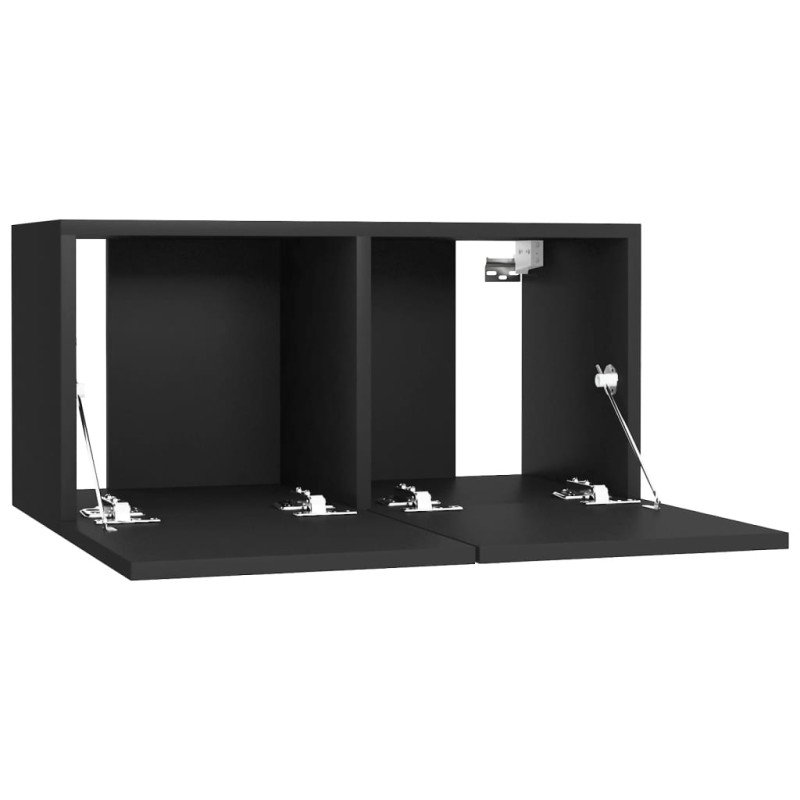 vidaXL Závesná TV skrinka čierna 60x30x30 cm