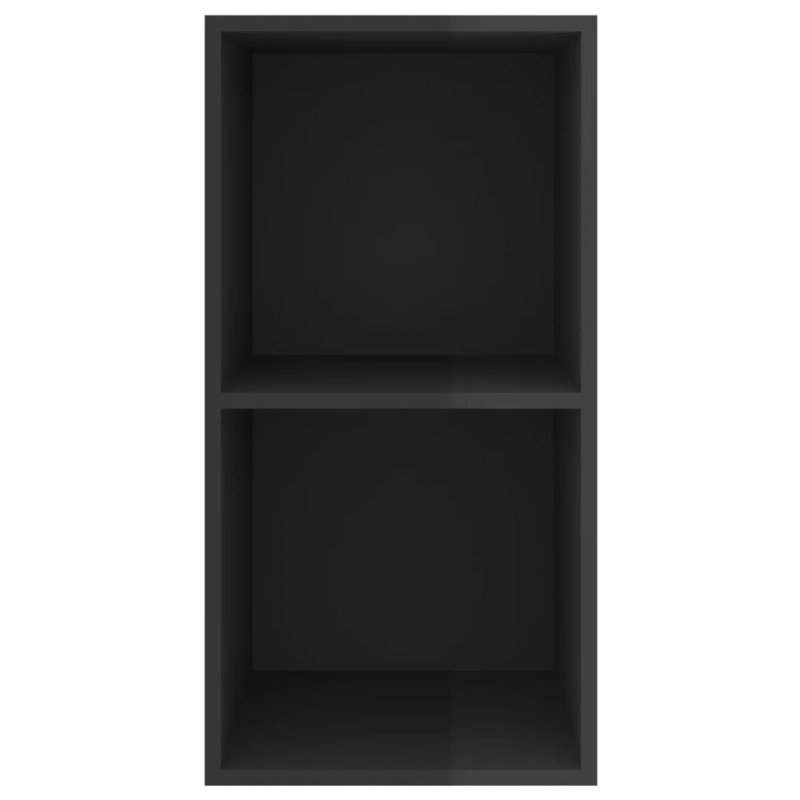 vidaXL Nástenná TV skrinka, lesklá čierna 37x37x72cm, kompozitné drevo