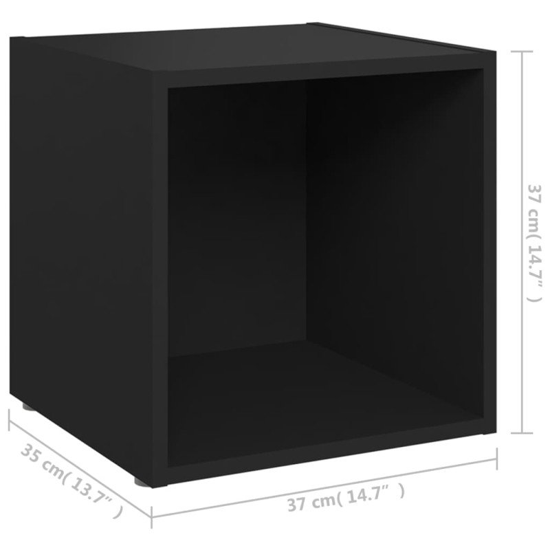 vidaXL TV skrinky 4 ks čierne 37x35x37 cm drevotrieska