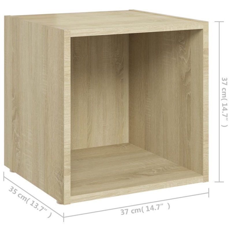 vidaXL TV skrinky 2 ks sonoma dub 37x35x37 cm drevotrieska