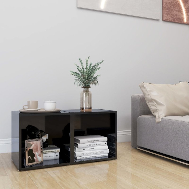vidaXL TV skrinky 2 ks lesklé čierne 37x35x37 cm drevotrieska