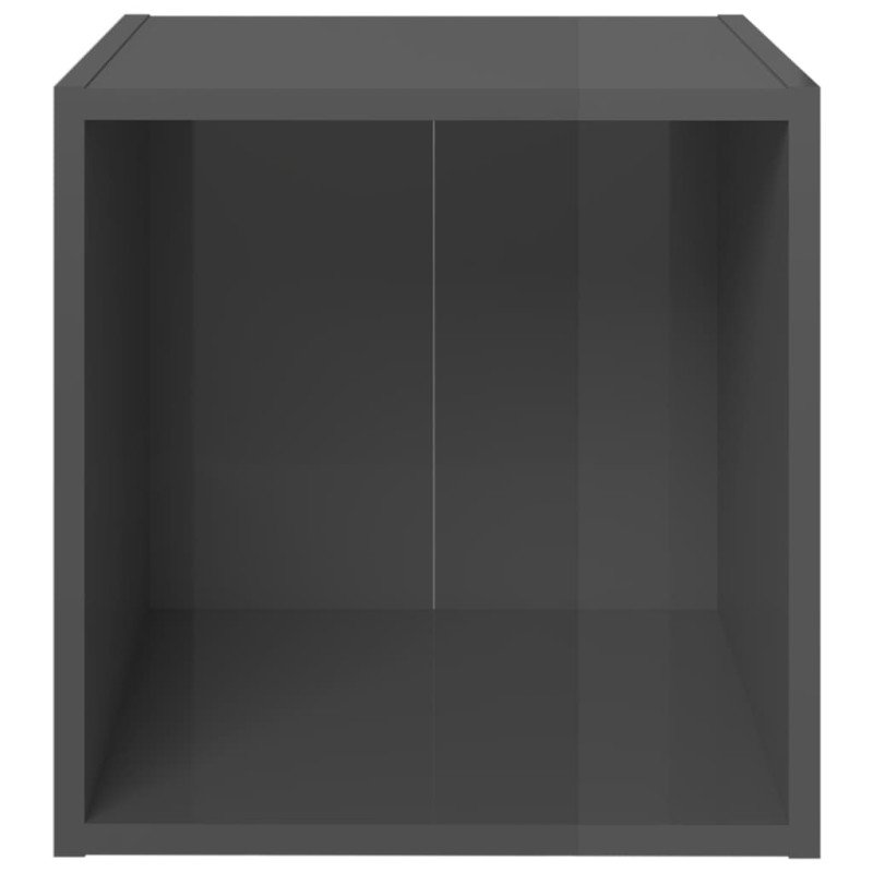 vidaXL TV skrinka lesklá sivá 37x35x37 cm drevotrieska