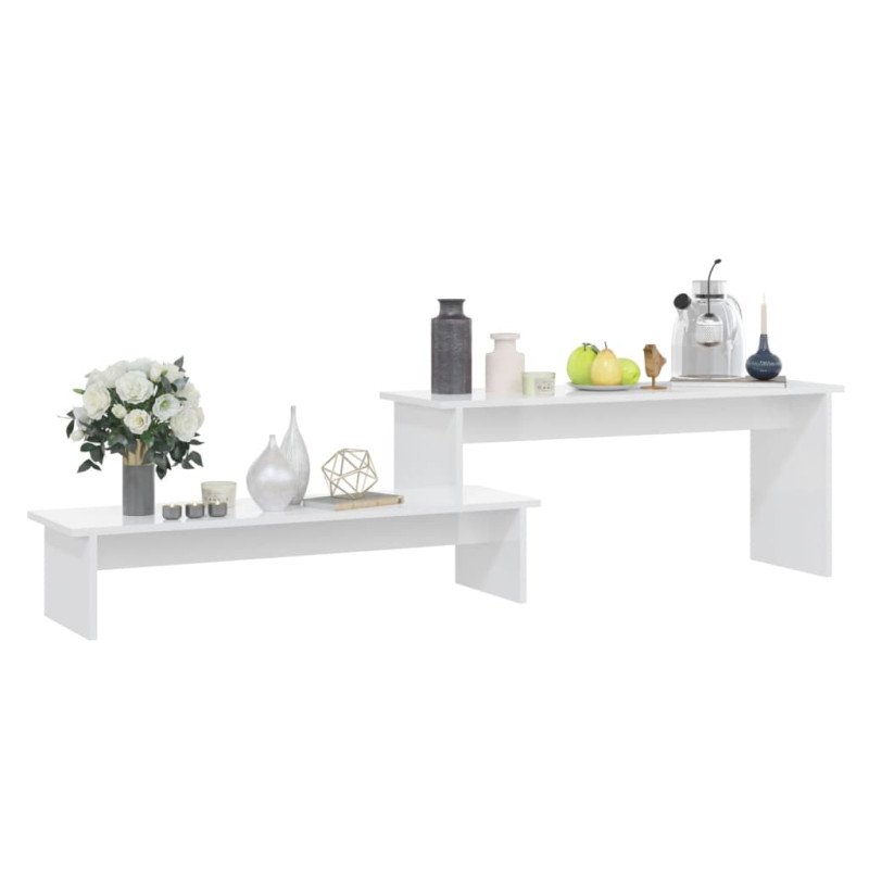 vidaXL TV skrinka lesklá biela 180x30x43 cm drevotrieska 