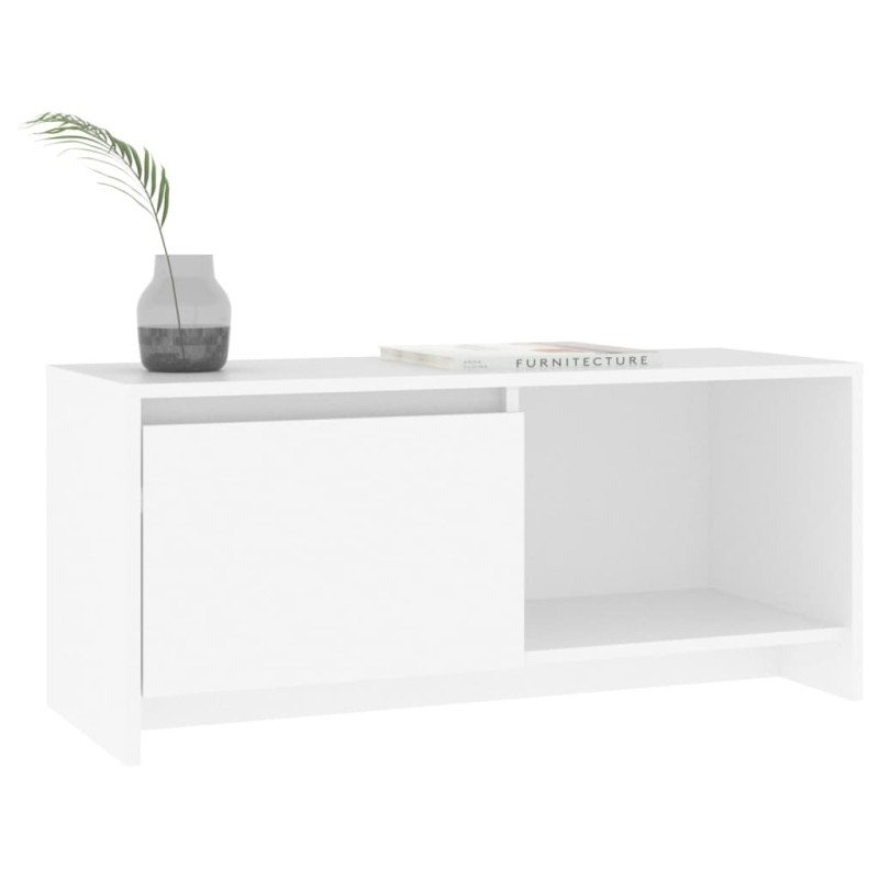 vidaXL TV skrinka biela 90x35x40 cm drevotrieska