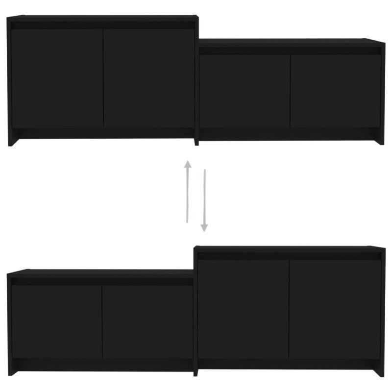 vidaXL TV skrinka čierna 146,5x35x50 cm drevotrieska 