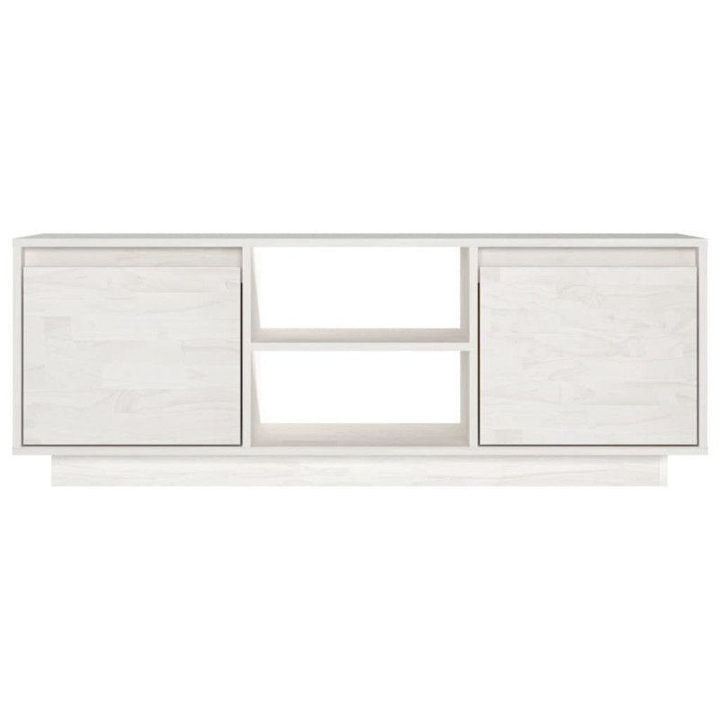 vidaXL TV skrinka biela 110x30x40 cm borovicový masív