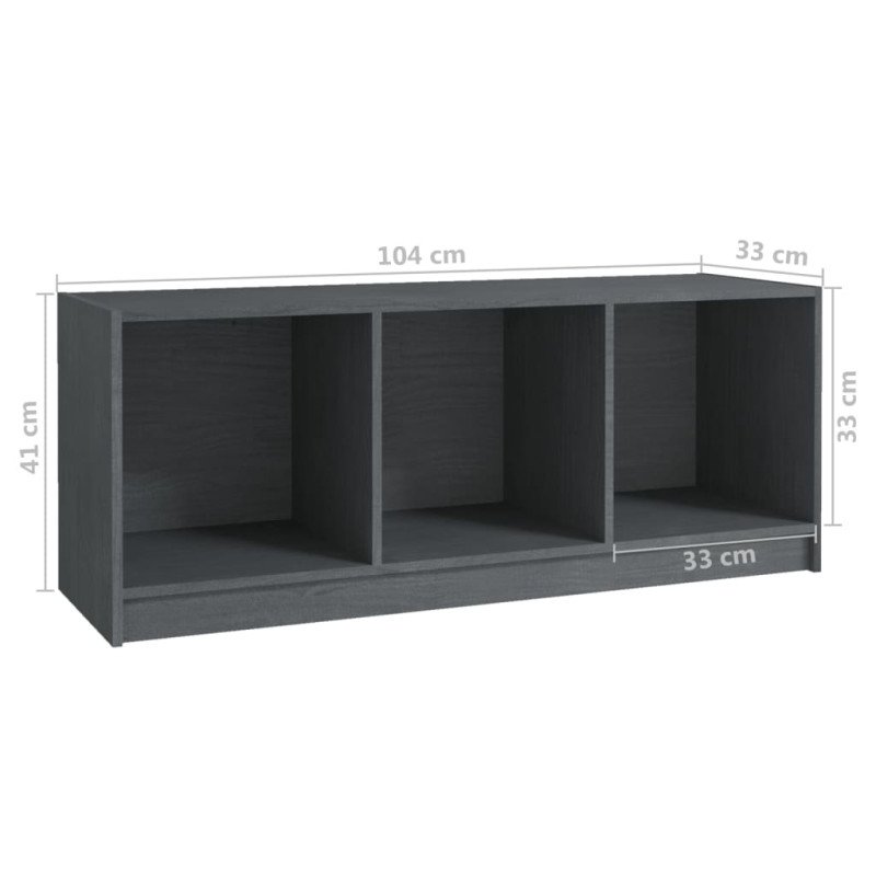vidaXL TV skrinka sivá 104x33x41 cm borovicový masív