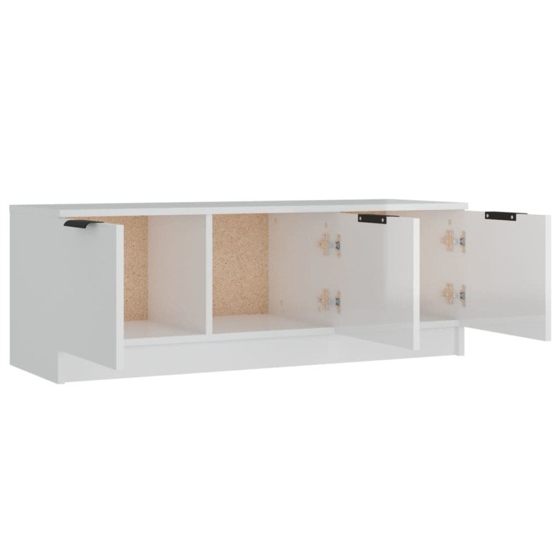 vidaXL TV skrinka, lesklá biela 102x35x36,5 cm, kompozitné drevo