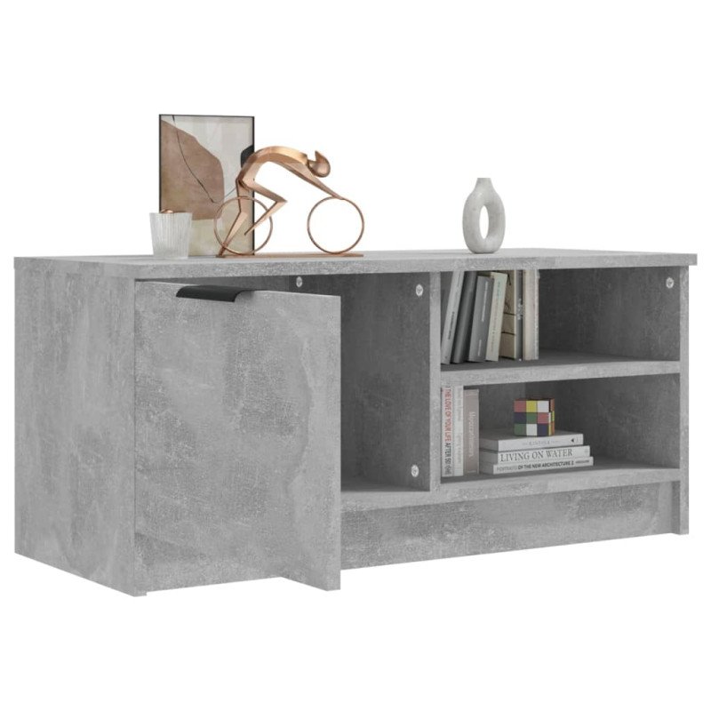 vidaXL TV stolík betónový sivý 80x35x36,5 cm spracované drevo