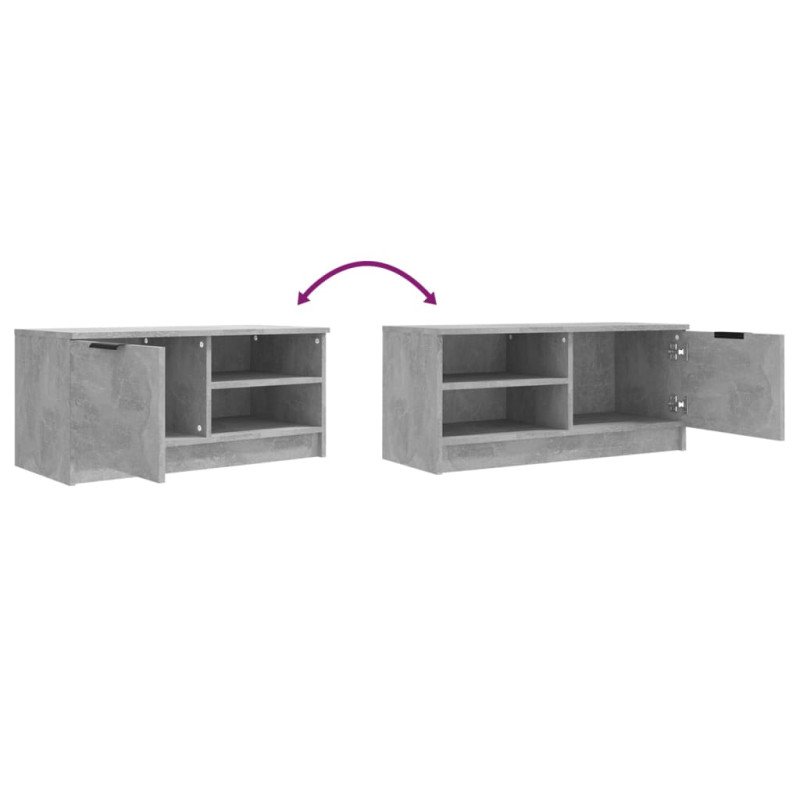 vidaXL TV stolík betónový sivý 80x35x36,5 cm spracované drevo
