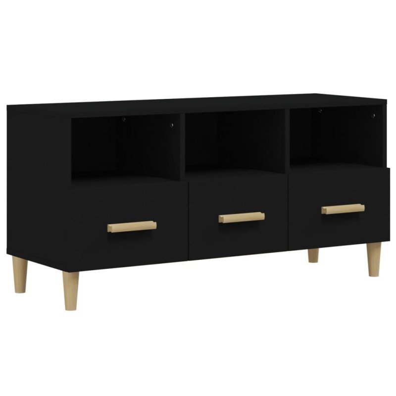 vidaXL TV stolík čierny 102x36x50 cm spracované drevo