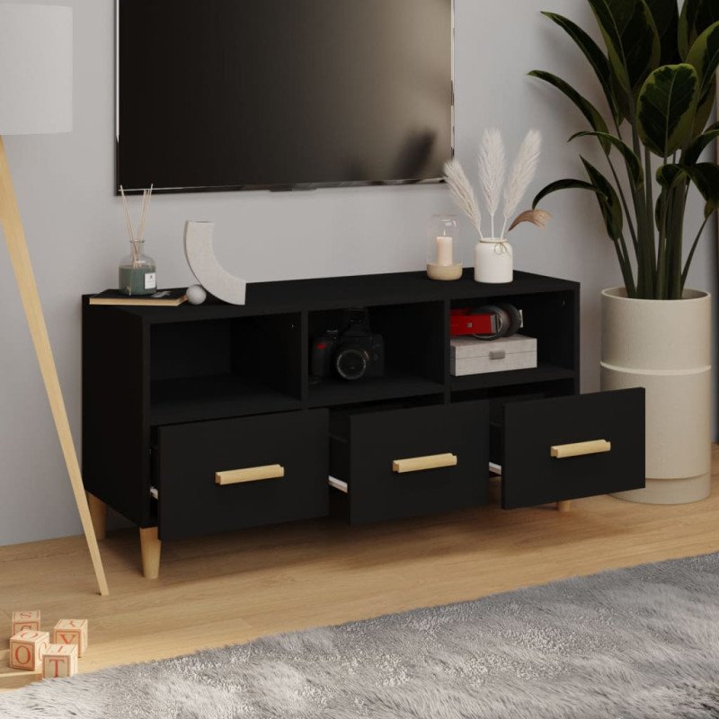 vidaXL TV stolík čierny 102x36x50 cm spracované drevo