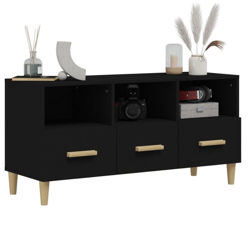 vidaXL TV stolík čierny 102x36x50 cm spracované drevo