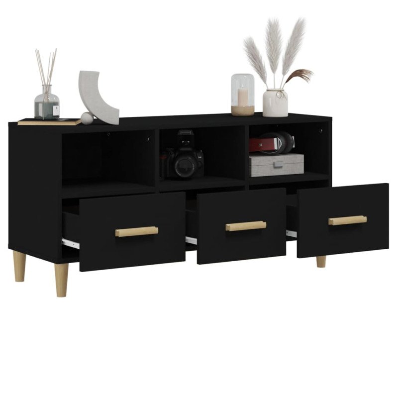 vidaXL TV stolík čierny 102x36x50 cm spracované drevo
