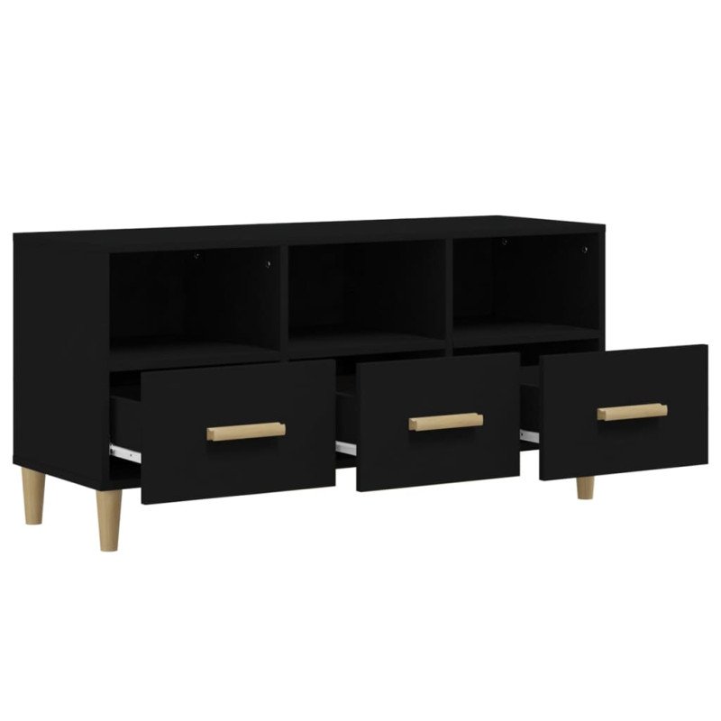 vidaXL TV stolík čierny 102x36x50 cm spracované drevo