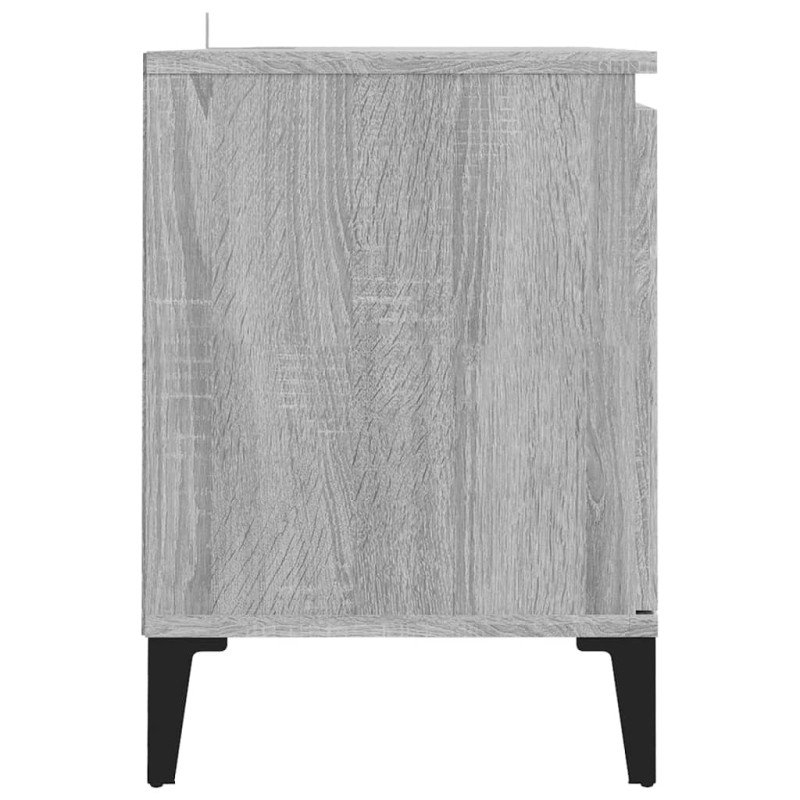 vidaXL TV stolík kovové nohy sivý dub sonoma 103,5x35x50 cm