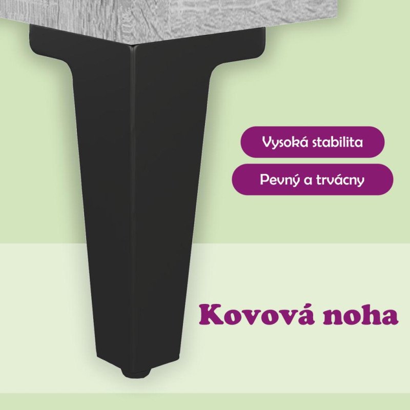 vidaXL TV stolík kovové nohy sivý dub sonoma 103,5x35x50 cm