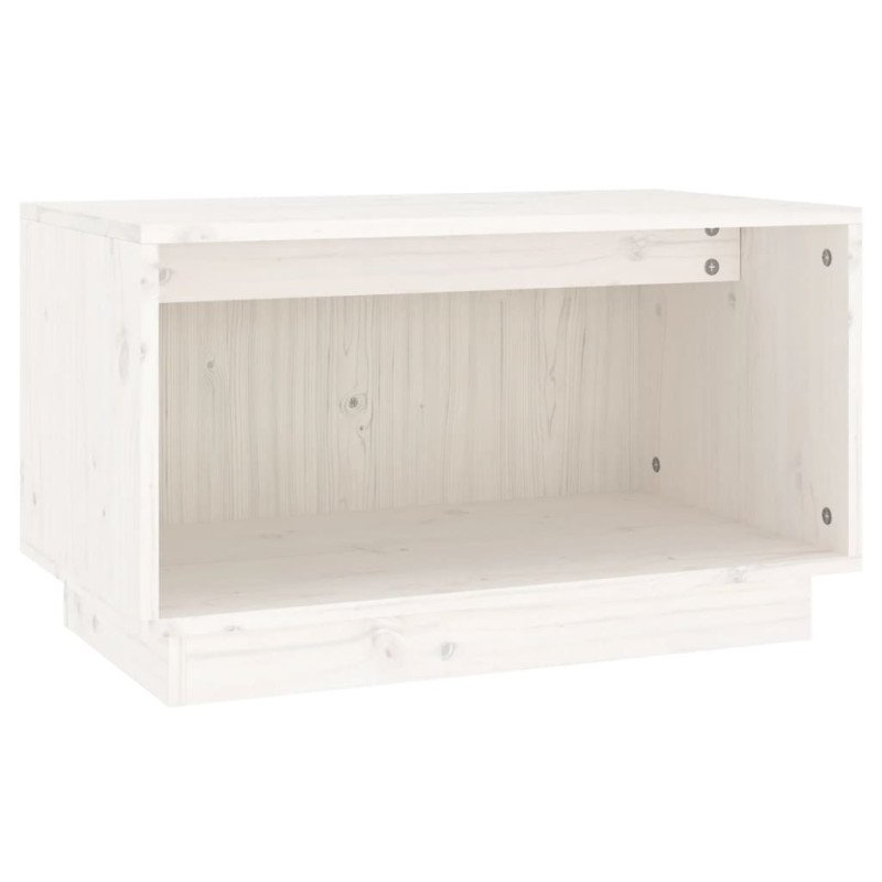 vidaXL TV skrinka biela 60x35x35 cm masívna borovica
