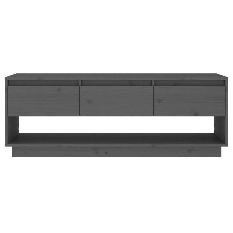 vidaXL TV skrinka sivá 110,5x34x40 cm masívna borovica