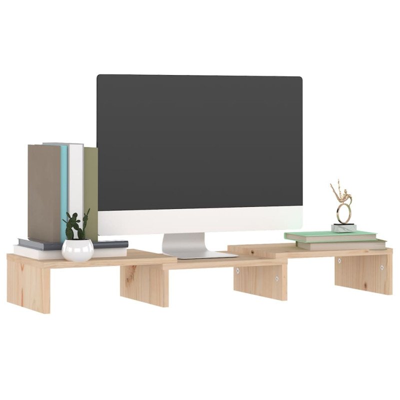 vidaXL Stojan na monitor 60x24x10,5 cm masívna borovica