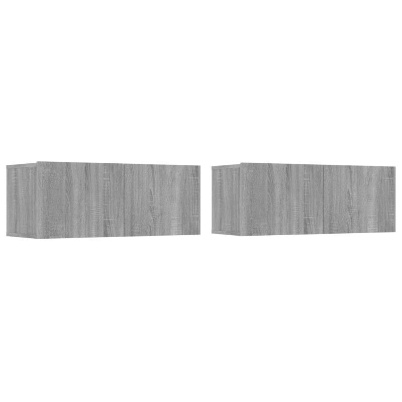 vidaXL TV stolíky 2 ks sivý dub sonoma 80x30x30 cm spracované drevo