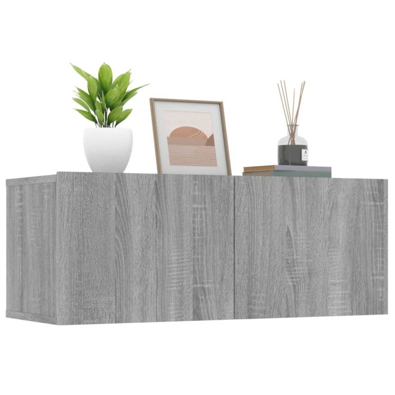 vidaXL TV stolíky 2 ks sivý dub sonoma 80x30x30 cm spracované drevo